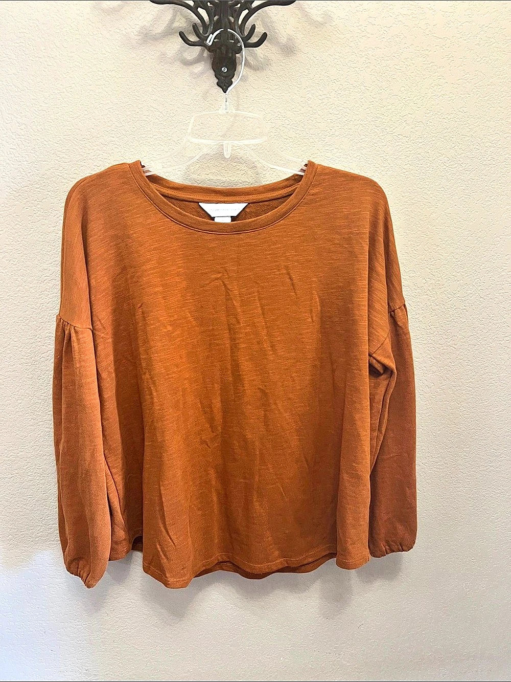Christopher & Banks Long Sleeve Top in Brown Size Medium Like New